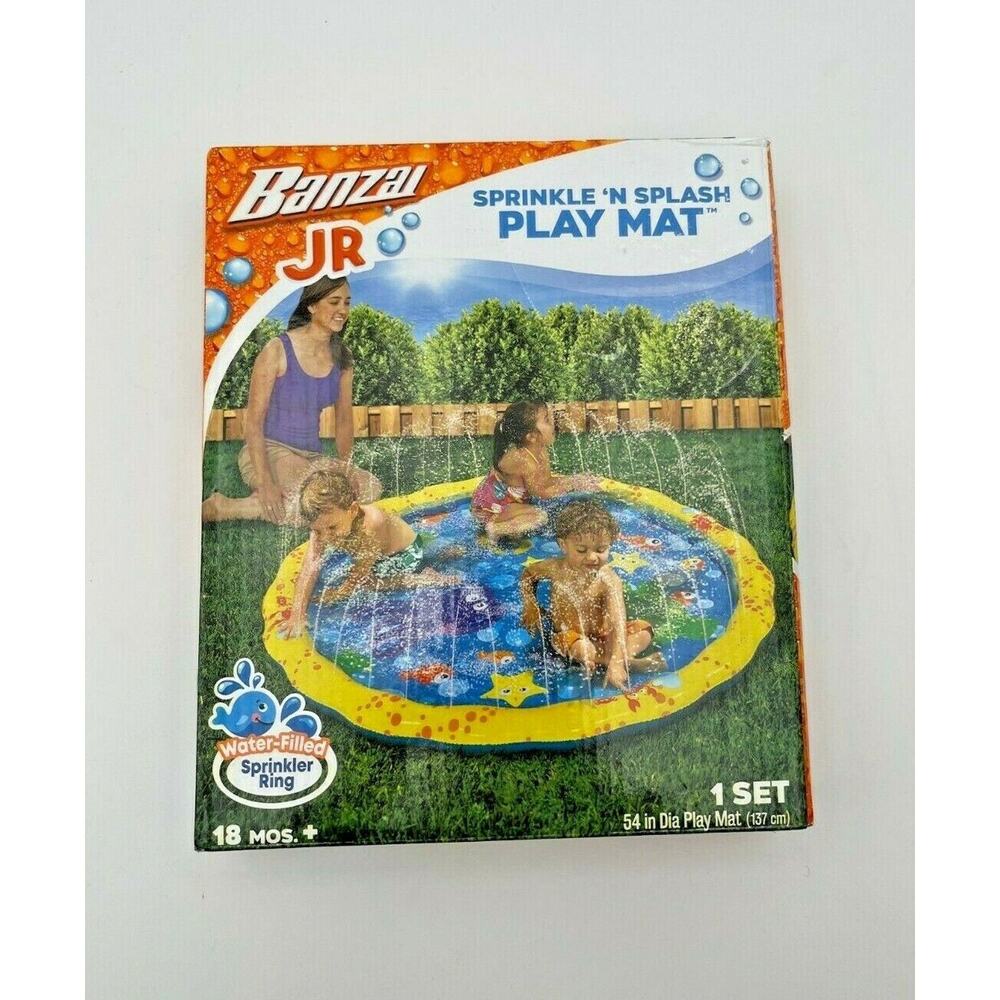 Banzai Jr. Sprinkle 'N Splash Play Mat Water Filled Ring with Sprinkler. NEW